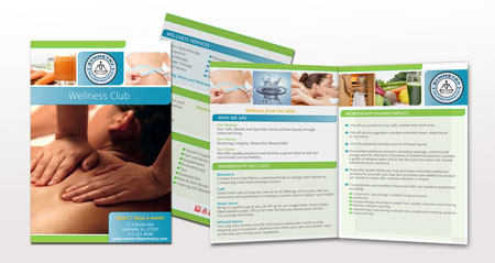 Informationsbrochure für Wellness Club